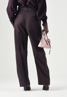 PINKO Pantaloni  NEW LEXY  bordeaux scuro da donna con cintura e fibbia Love Birds Diamond Cut. 107201A18E RR7 PINKO 