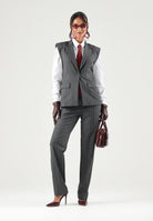PINKO Pantaloni PLEIONE in misto lana multigrigio da donna con fantasia a piega <BR/> 107264A3FF IN4 PINKO 