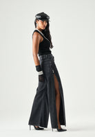 PINKO Top smanicato NEWCASTLE nero Limousine da donna con logo Love bird. 107321A18M Z99 PINKO 