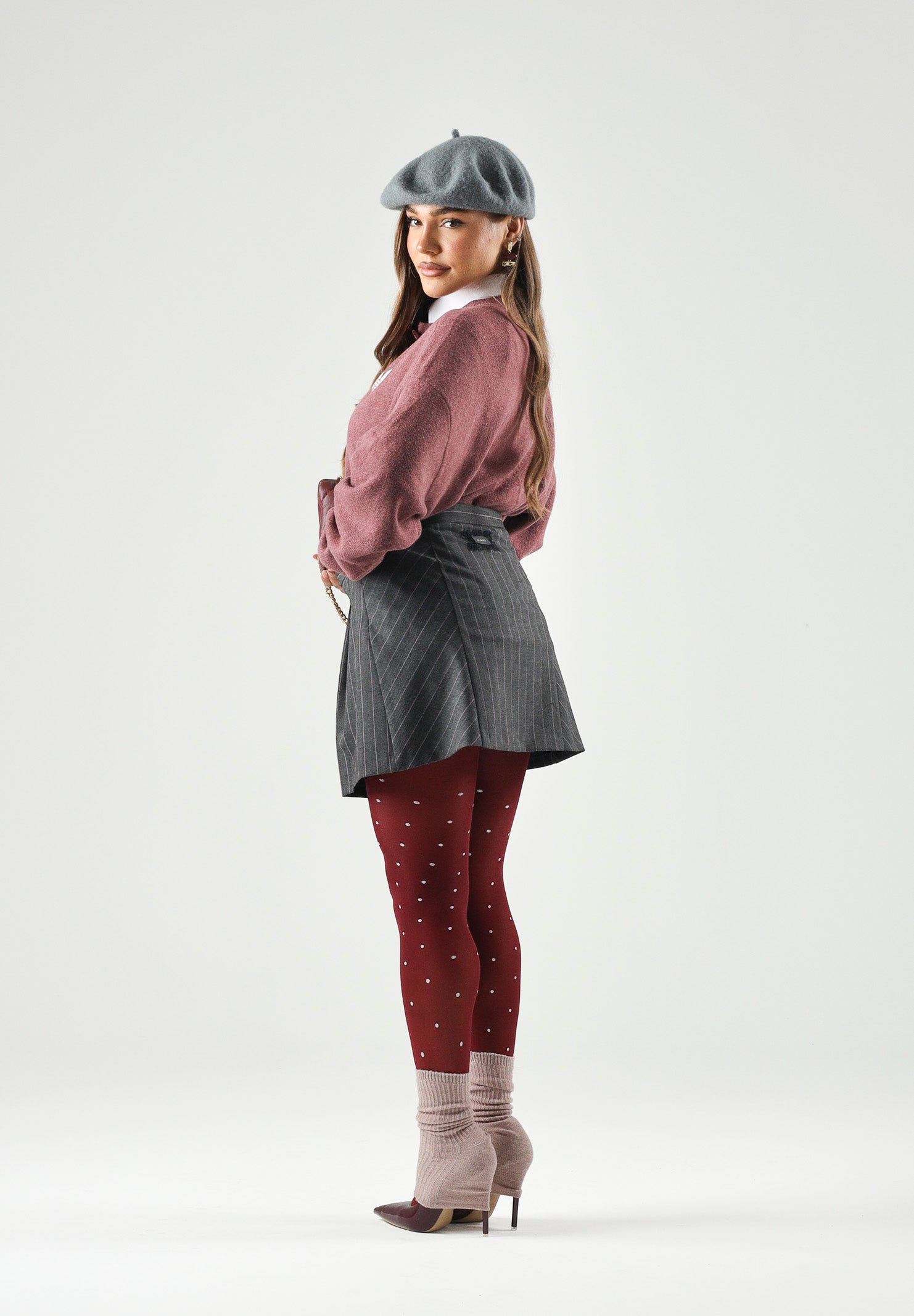 PINKO Gonna GIUNCO SKIRT Multicolor Grey-Pink, grigio e rosa, donna. 107416A3FF IN4 PINKO 