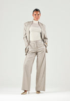 PINKO Pantaloni palazzo METAL WOOL Multi Beige-Oro da donna. 107422A3G4 CH3 PINKO 