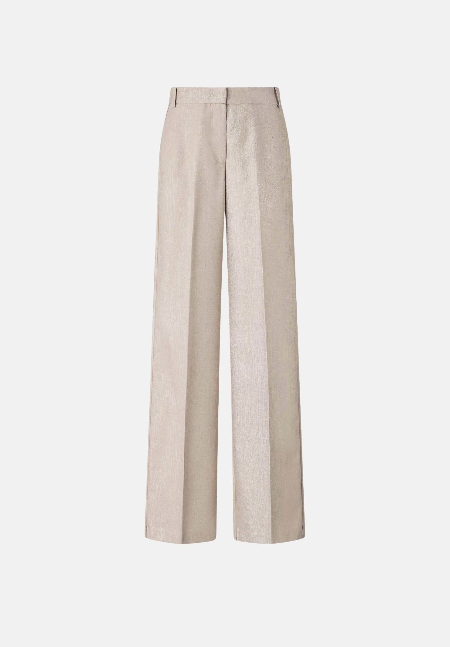 PINKO Pantaloni palazzo METAL WOOL Multi Beige-Oro da donna. 107422A3G4 CH3 PINKO 