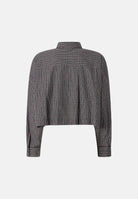 PINKO  Camicia CARLINA cropped a quadretti con cravatta nero-bianco-rosa nero, colore basico nero, donna. 107453A3FQ ZF6 PINKO 