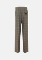 PINKO Pantaloni eleganti PLUMERIA beige-bordeaux da donna con fantasia check e dettaglio sartoriale. 107476A3FF CYZ PINKO 