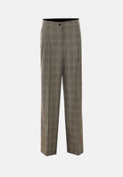 PINKO Pantaloni eleganti PLUMERIA beige-bordeaux da donna con fantasia check e dettaglio sartoriale. 107476A3FF CYZ PINKO 
