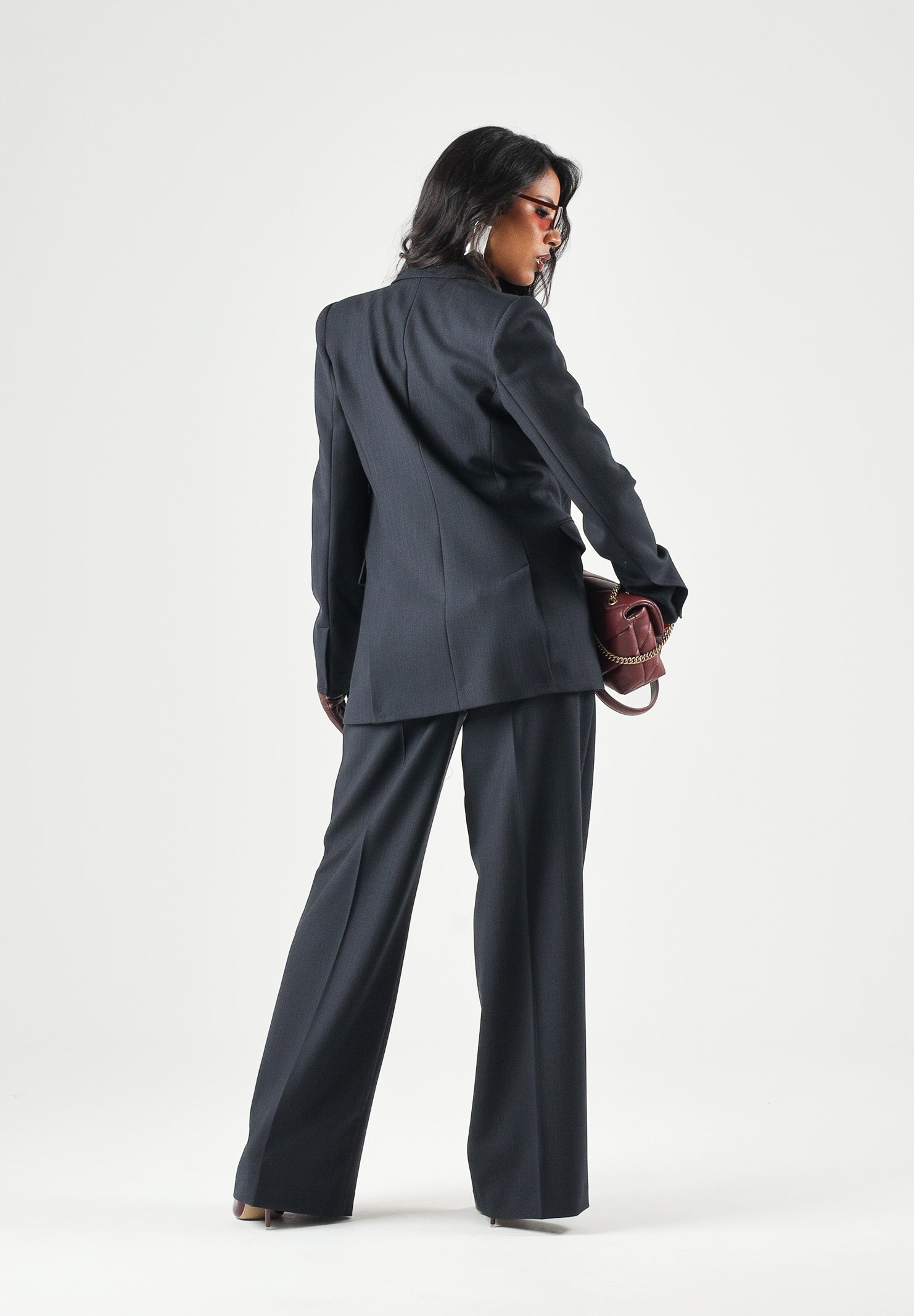 PINKO Giacca NEW AMALFI doppiopetto blu marino da donna con armatura a spiga.<BR/> 107513A3IF G03 PINKO 