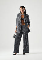 PINKO Giacca JAGUAR doppiopetto dark grigio, grigio scuro da donna <BR/> con motivo jaguar in microstrass. 107519A3GO I90 PINKO 