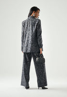 PINKO Giacca JAGUAR doppiopetto dark grigio, grigio scuro da donna <BR/> con motivo jaguar in microstrass. 107519A3GO I90 PINKO 