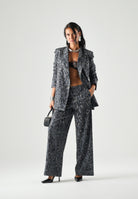 PINKO Pantaloni JEEP grey dark, grigio scuro da donna  con stampa animalier 107520A3GO I90 PINKO 