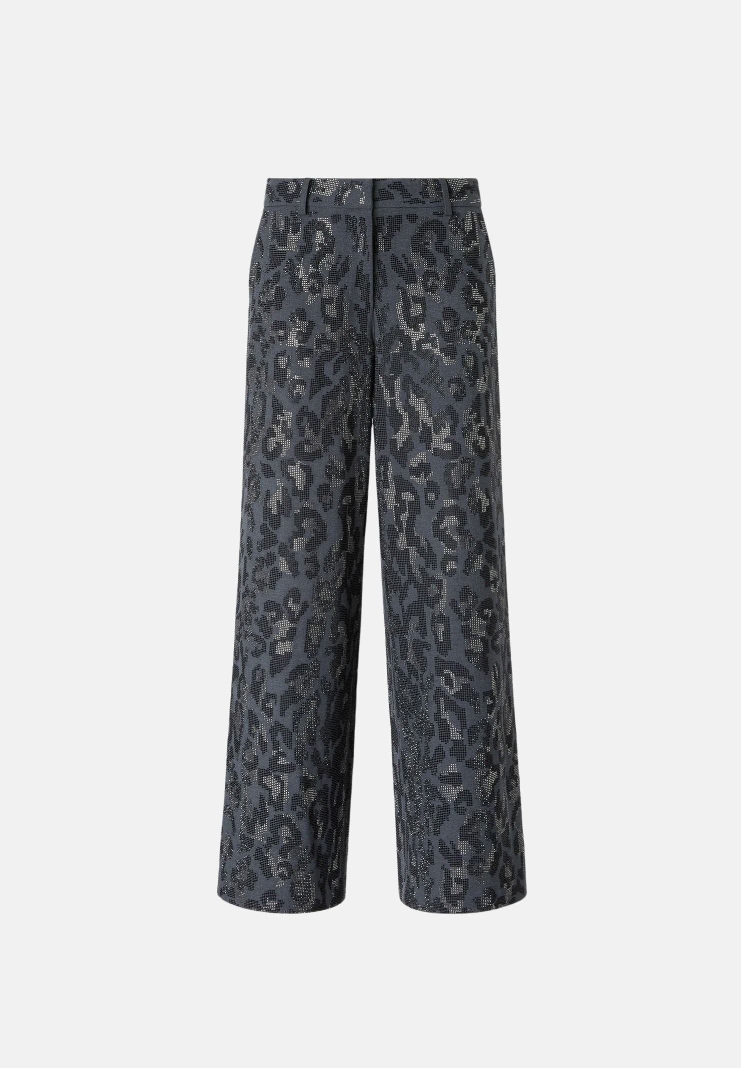 PINKO Pantaloni JEEP grey dark, grigio scuro da donna  con stampa animalier 107520A3GO I90 PINKO 