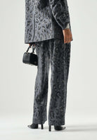 PINKO Pantaloni JEEP grey dark, grigio scuro da donna  con stampa animalier 107520A3GO I90 PINKO 