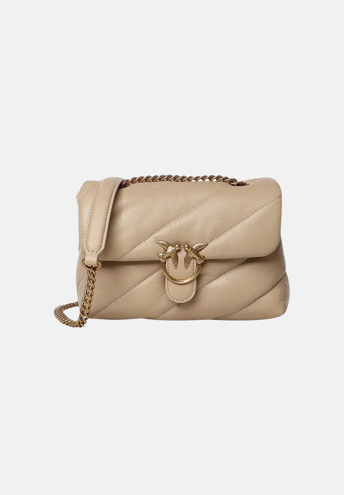 PINKO Borsa a tracolla  Love Puff Classic beige-grigio per donna con trapuntatura chevron 107616A0F2 C50Q PINKO 