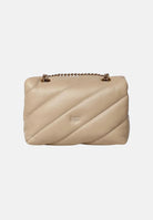 PINKO Borsa a tracolla  Love Puff Classic beige-grigio per donna con trapuntatura chevron 107616A0F2 C50Q PINKO 