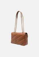 PINKO Borsa a tracolla Love Puff Classic marrone cognac per donna con trapuntatura chevron 107616A0F2 M37Q PINKO 