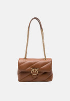 PINKO Borsa a tracolla Love Puff Classic marrone cognac per donna con trapuntatura chevron 107616A0F2 M37Q PINKO 