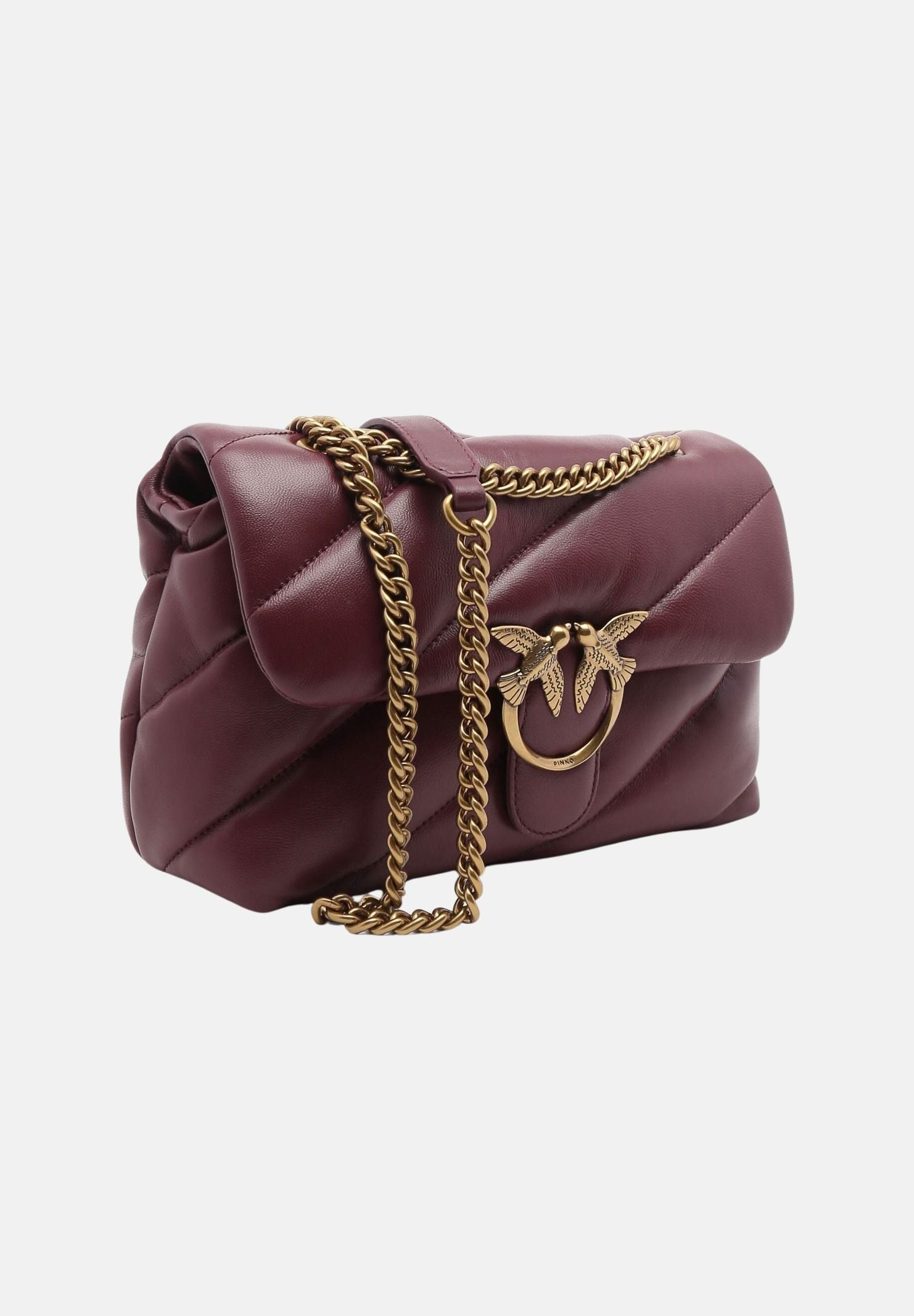PINKO Borsa LOVE PUFF CLASSIC Ribes intenso bordeaux da donna con maxi trapuntatura obliqua 107616A0F2 WW5Q PINKO 
