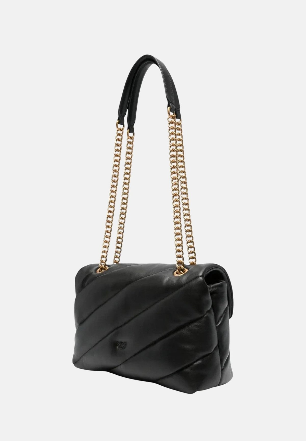 PINKO Borsa a tracolla LOVE PUFF CLASSIC Nero-Antique Gold nero da donna con trapuntatura chevron 107616A0F2 Z99Q PINKO 