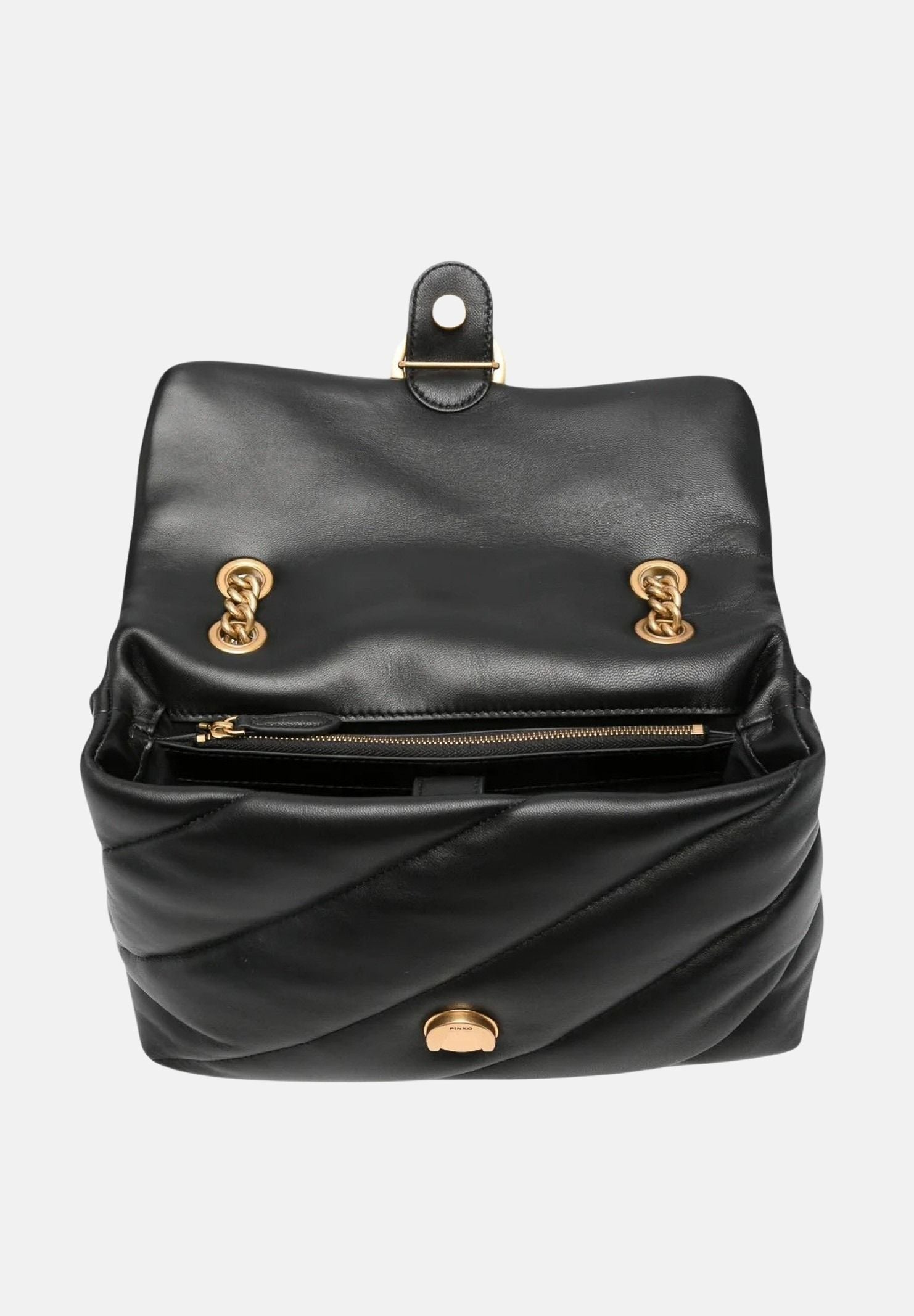 PINKO Borsa LOVE PUFF CLASSIC Nero-Antique Gold nero da donna  con maxi trapuntatura obliqua 107616A0F2 Z99Q PINKO 