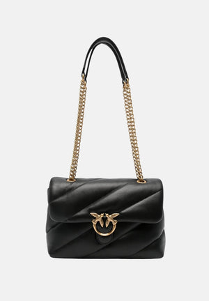 PINKO Borsa LOVE PUFF CLASSIC Nero-Antique Gold nero da donna  con maxi trapuntatura obliqua 107616A0F2 Z99Q PINKO 