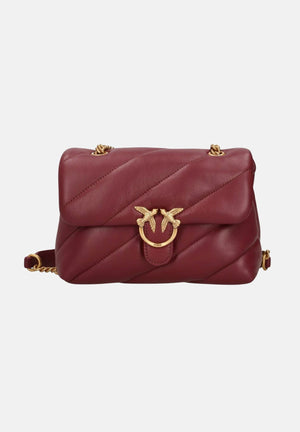 PINKO Borsa LOVE PUFF MINI Ribes Intenso-Antique Gold Bordeaux da donna con maxi trapuntatura obliqua 107617A0F2 WW5Q PINKO 