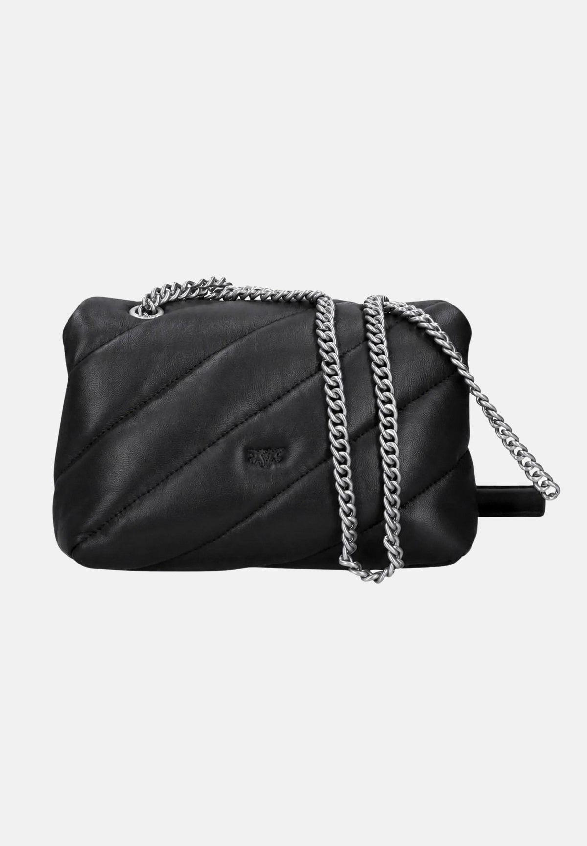PINKO Borsa media a tracolla LOVE PUFF nera da donna  con maxi trapuntatura obliqua. 107617A0F2 Z99O PINKO 