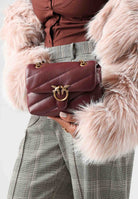 PINKO Borsa LOVE PUFF BABY Ribes intenso bordeaux da donna con trapuntatura chevron 107618A0F2 WW5Q PINKO 