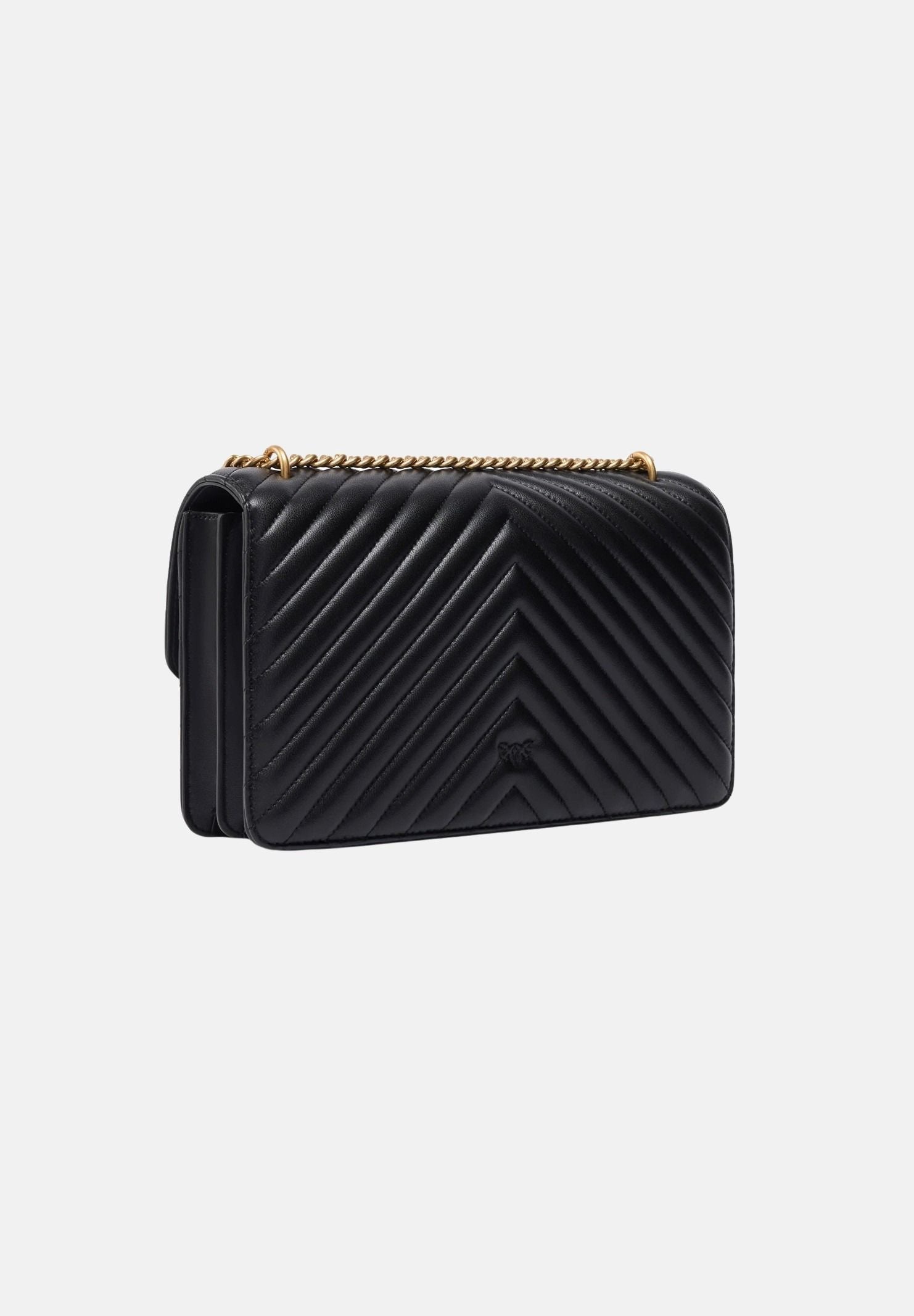 PINKO Borsa a tracolla LOVE CLASSIC CHEVRON nera da donna<BR/> con fibbia Love Birds Diamond 107619A0GK Z99Q PINKO 