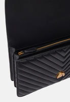 PINKO Borsa a tracolla LOVE CLASSIC CHEVRON nera da donna<BR/> con fibbia Love Birds Diamond 107619A0GK Z99Q PINKO 