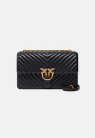 PINKO Borsa a tracolla LOVE CLASSIC CHEVRON nera da donna<BR/> con fibbia Love Birds Diamond 107619A0GK Z99Q PINKO 