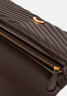 PINKO Borsa LOVE BAG ONE CHEVRON NEW BUCKLE  Marasca marrone scuro da donna, in nappa trapuntata, con fibbia Love Birds e tracolla.<BR/> 107620A0GK M12Q PINKO 