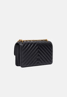 PINKO Borsa a tracolla nera per donna con elegante motivo trapuntato a chevron e iconica fibbia metallica Love Birds. 107620A0GK Z99Q PINKO 