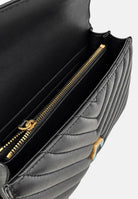 PINKO Borsa a tracolla nera per donna con elegante motivo trapuntato a chevron e iconica fibbia metallica Love Birds. 107620A0GK Z99Q PINKO 