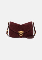 PINKO Borsa a spalla  LOVE SATCHEL CLASSIC borgogna bordeaux da donna con effetto pelle scamosciata 107655A0F6 W34Q PINKO 