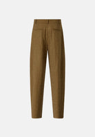 PINKO Pantaloni eleganti SOLOPACA PANTS Noce Cinereo, marrone da donna con linea barrel e applicazioni di strass all over. 107667A3M0 V67 PINKO 
