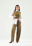 PINKO Pantaloni SOLOPACA PANTS Noce Cinereo, marrone da donna con linea barrel 107667A3M0 V67 PINKO 