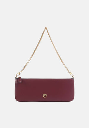 PINKO Borsa a spalla LOVE BIRDS ribes intenso rosso-fucsia da donna con tracolla a catena e chiusura con zip. 107669A0F1 WW5Q PINKO 