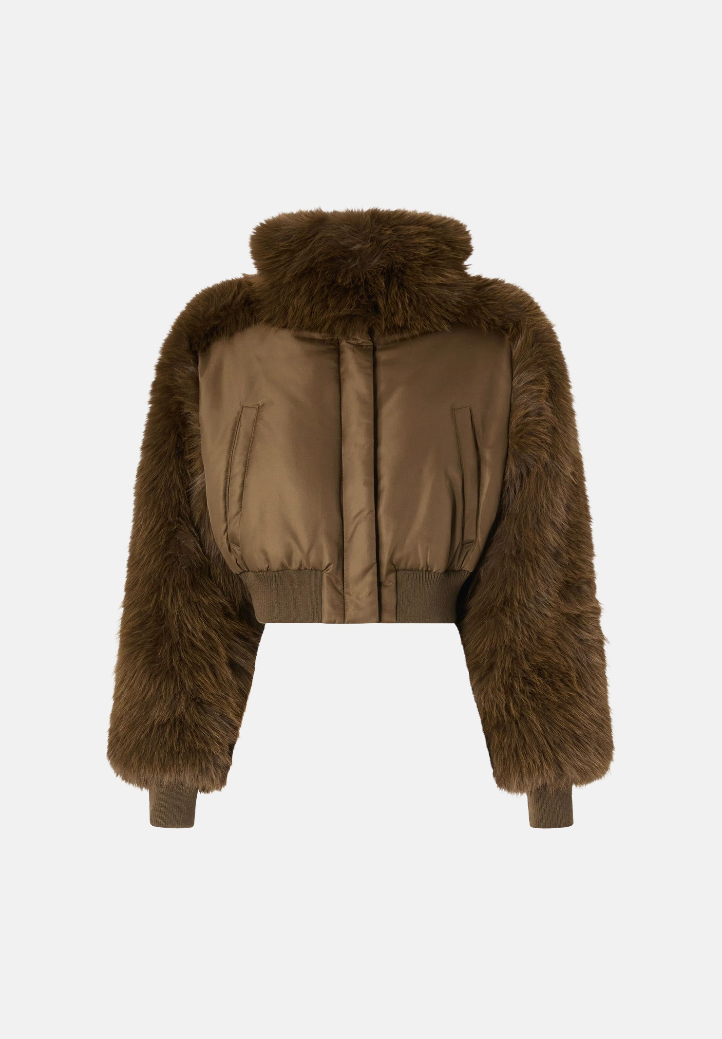 PINKO Giubbotto PRIMITIVO  marrone per donna con inserti in ecopelliccia e colletto alto. 107671A2OI L67 PINKO 