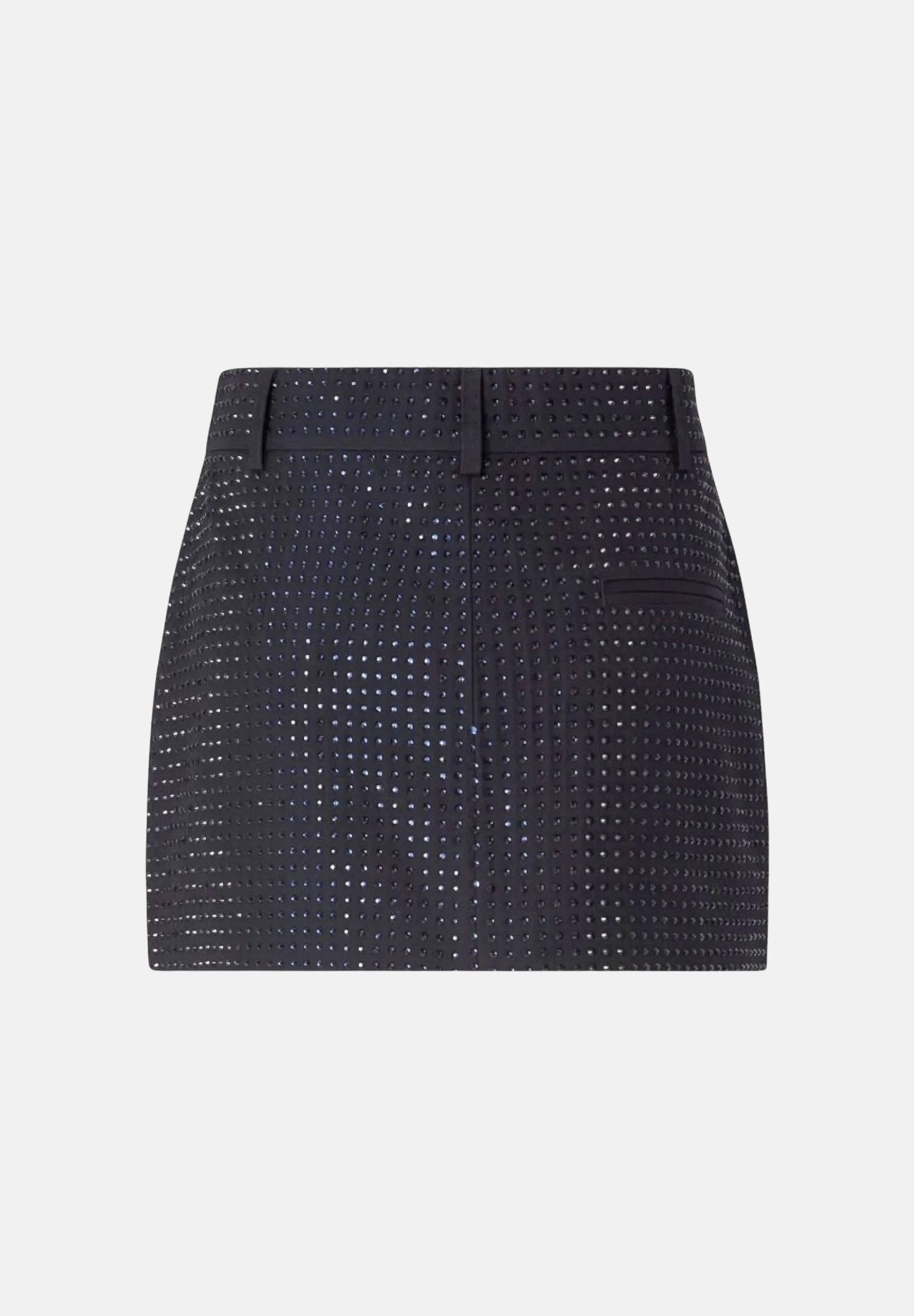 PINKO Gonna SOAVE SKIRT Blu Iride, da donna con applicazioni di strass all-over. 107674A3M0 G56 PINKO 