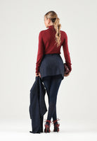 PINKO Gonna corta SOAVE SKIRT Blu Iride, da donna con applicazioni di strass all-over. 107674A3M0 G56 PINKO 