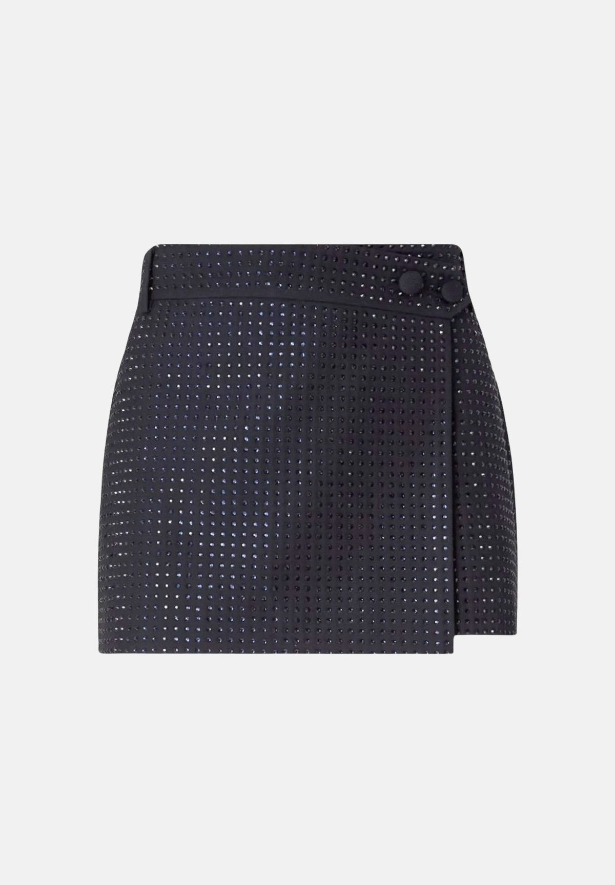 PINKO Gonna corta SOAVE SKIRT Blu Iride, da donna con applicazioni di strass all-over. 107674A3M0 G56 PINKO 