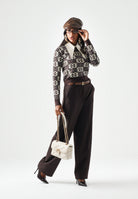PINKO pantaloni BALBINO  Marrone Oltre da donna con gamba ampia. 107712A3MS M04 PINKO 