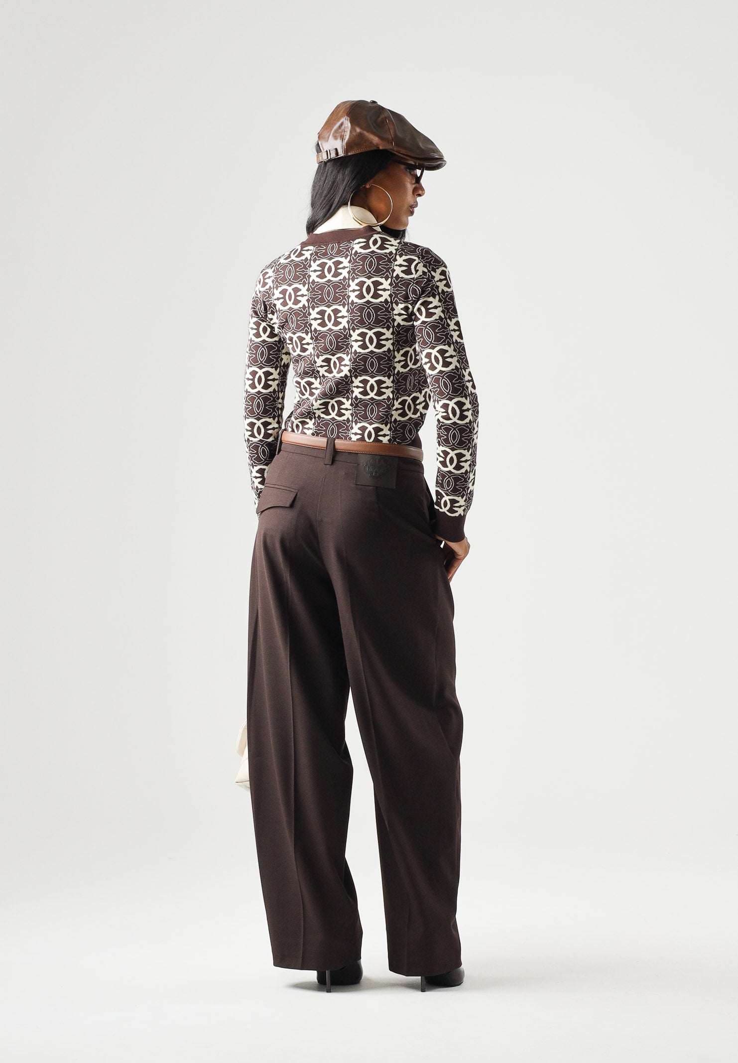 PINKO pantaloni BALBINO  Marrone Oltre da donna con gamba ampia. 107712A3MS M04 PINKO 
