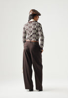 PINKO pantaloni BALBINO  Marrone Oltre da donna con gamba ampia. 107712A3MS M04 PINKO 