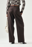 PINKO pantaloni BALBINO  Marrone Oltre da donna con gamba ampia. 107712A3MS M04 PINKO 