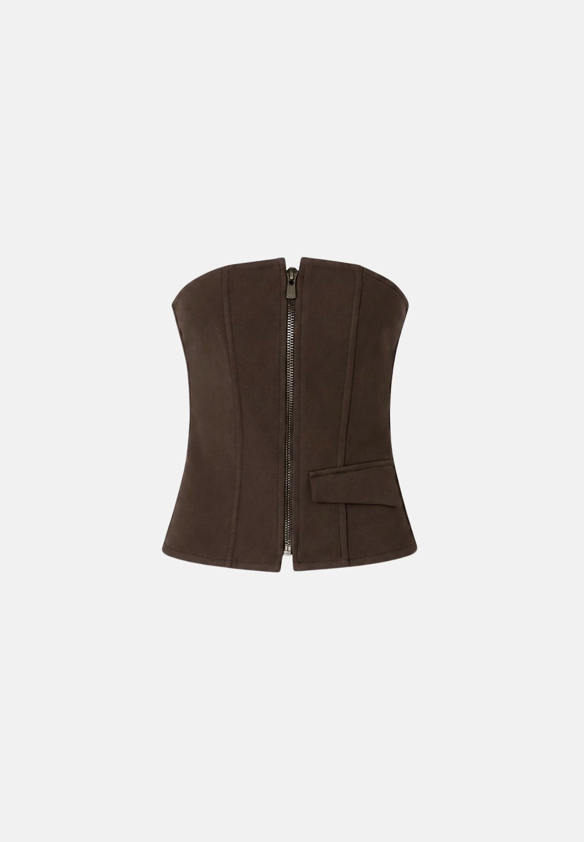 PINKO Top corpetto con zip frontale marrone da donna 107717A3MS M04 PINKO 