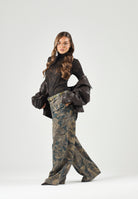 PINKO Jeans cargoHAIKU multicolor da donna con stampa camouflage floreale 107766A3NZ SD3 PINKO 