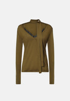 PINKO Maglia SOFFIO SWEATER  verde oliva, donna. 107775A3O1 V63 PINKO 