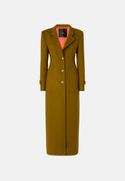 PINKO Verici Cappotto lungo misto  lana verde abete da donna con bottoni Love Birds.<BR/> 107783A3O3 V62 PINKO 