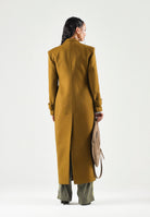 PINKO Verici Cappotto lungo misto  lana verde abete da donna con bottoni Love Birds.<BR/> 107783A3O3 V62 PINKO 