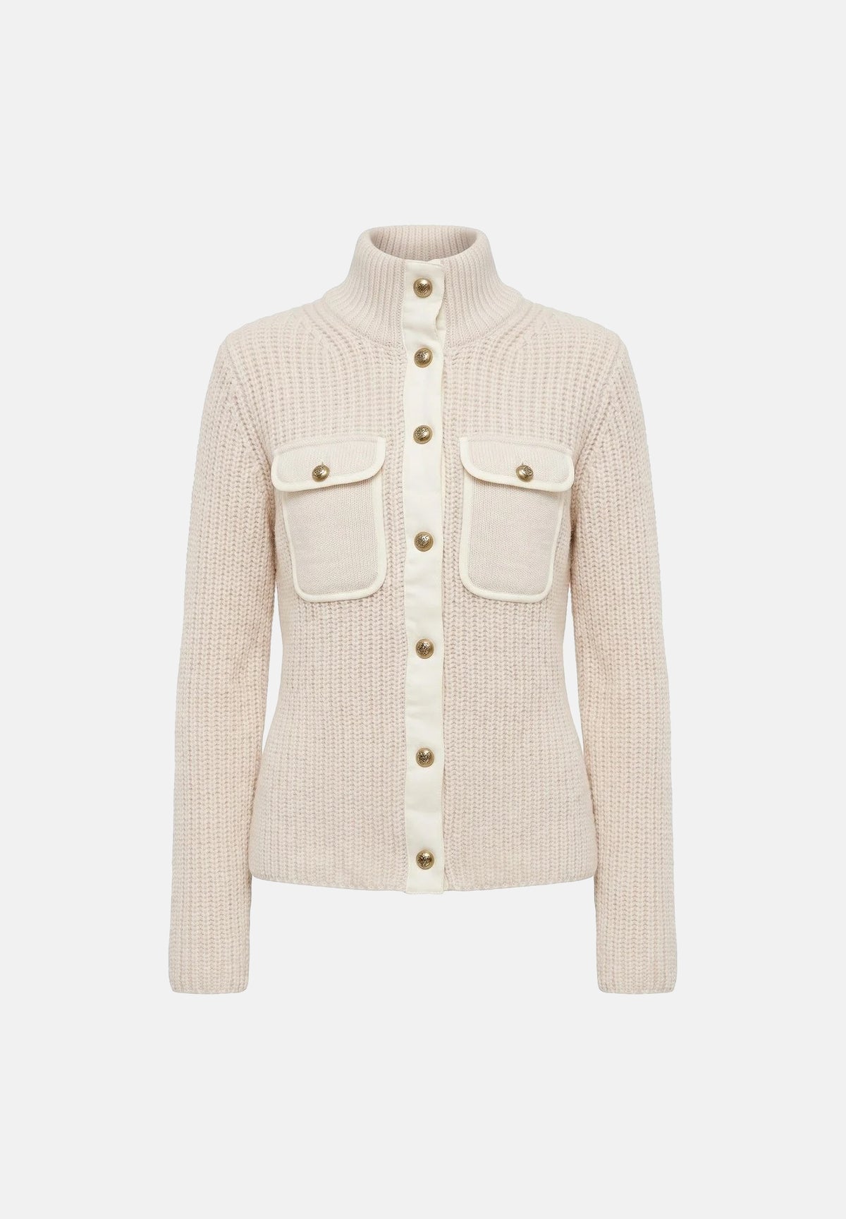 PINKO Cardigan PISPIGLIO bianco purezza per donna con bottoni metallici e taschini frontali 107802A3OH Z06 PINKO 